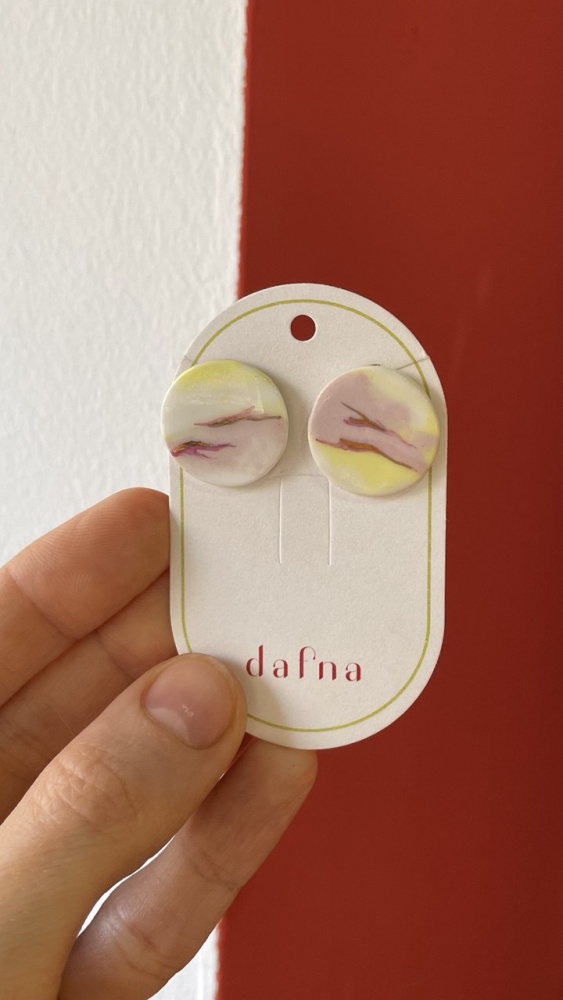 Серебряные пусеты Закат