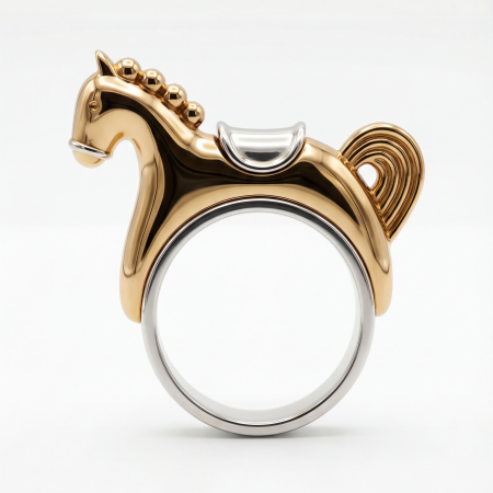 Кольцо Лошадка в покрытии золотом