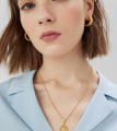 Серебряная подвеска с цепочкой с мини-картой мира в позолоте (COMO mini)