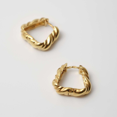 Серьги-кольца Taviano в покрытии золотом