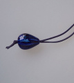 Кулон на шнурке Тифлис с семечкой в синем цвете
