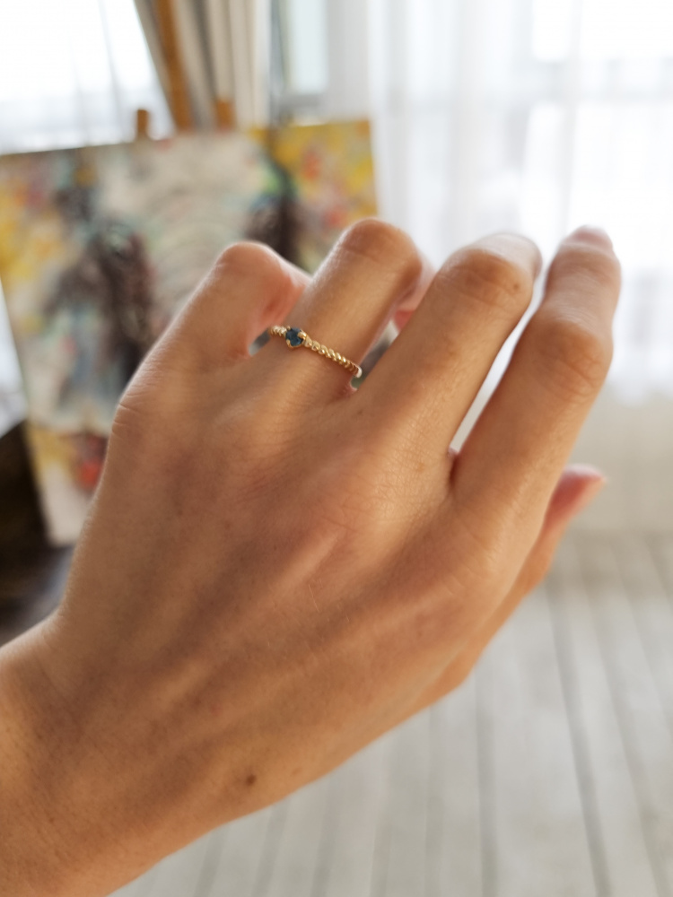 Кольцо Diana с ларимаром в покрытии золотом