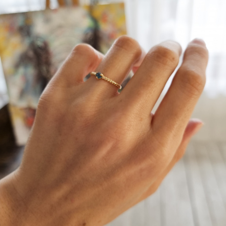Кольцо Diana с ларимаром в покрытии золотом