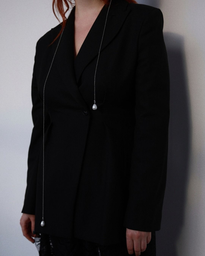 Цепочка-галстук Нить Ариадны с жемчужинами