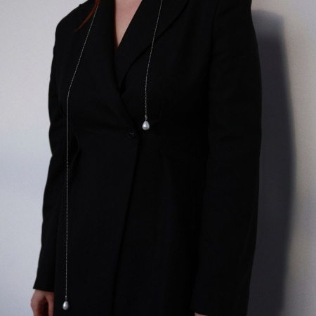 Цепочка-галстук Нить Ариадны с жемчужинами