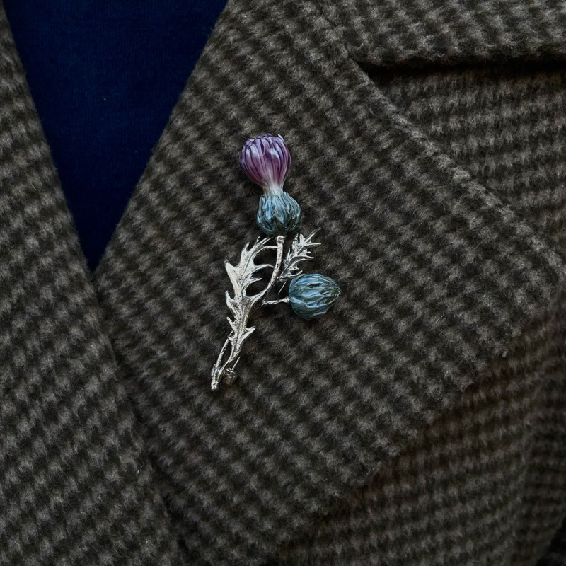 Брошь Чертополох 2 бутона