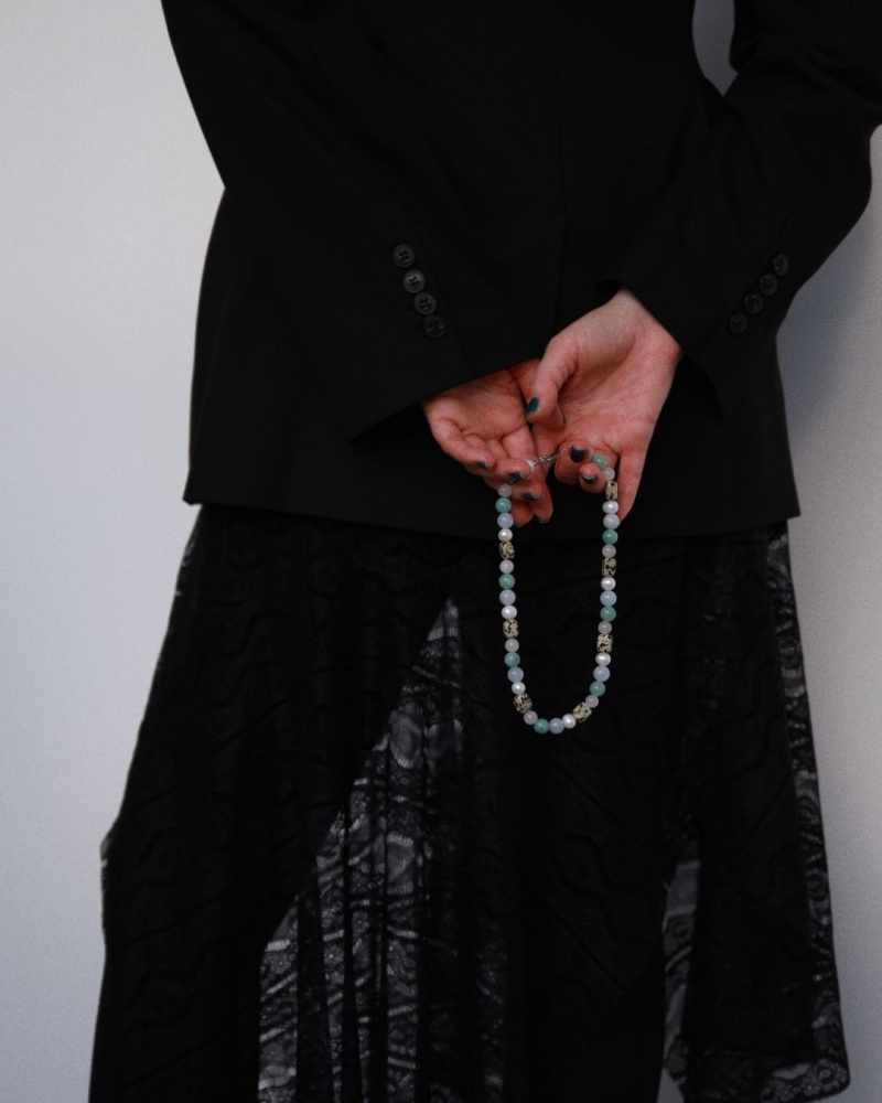 Чокер Небо, море, облака из натуральных камней