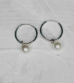 Серебряные серьги Конго с жемчугом малые