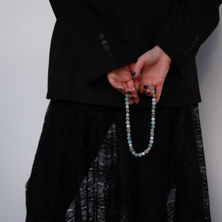 Чокер Небо, море, облака из натуральных камней