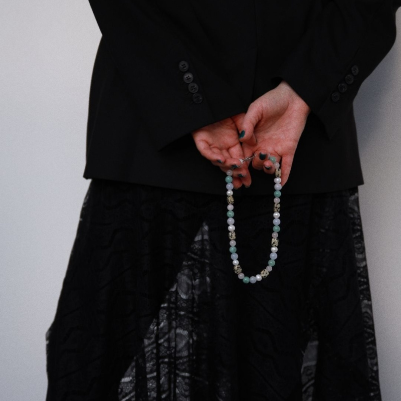 Чокер Небо, море, облака из натуральных камней