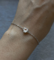 Серебряный браслет Сердце с горным хрусталем