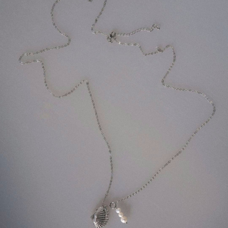 Цепочка Жигулевское море с ракушкой и жемчугом