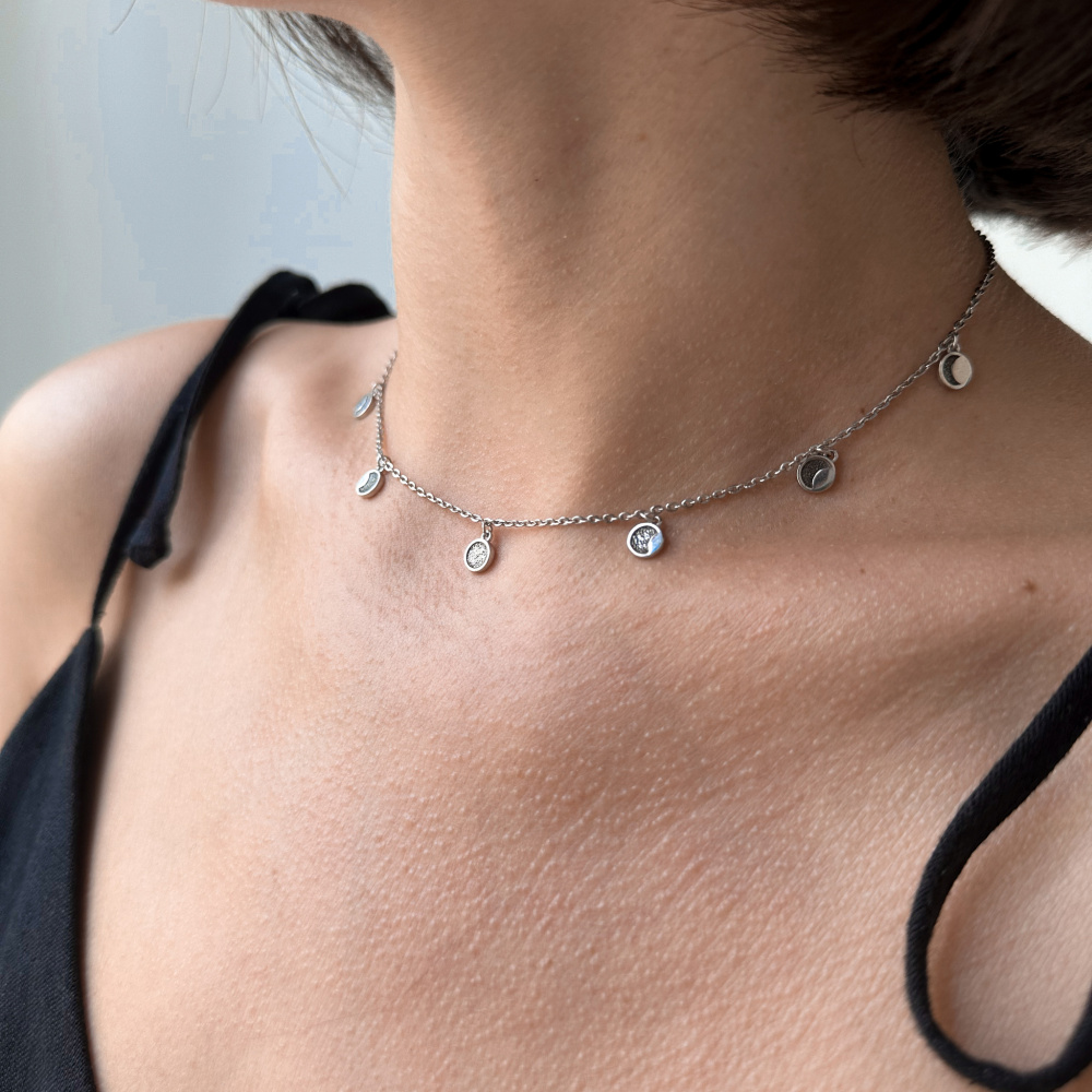 Серебряное колье Фазы Луны