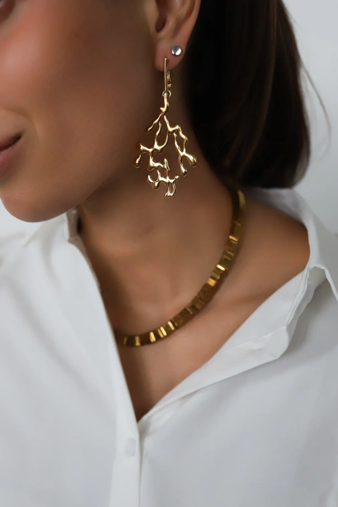 Серьги Flow gold