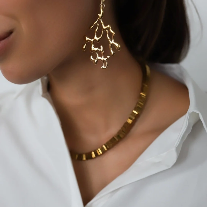 Серьги Flow gold