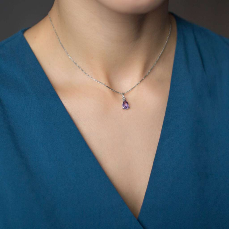 Подвеска Капля аметиста