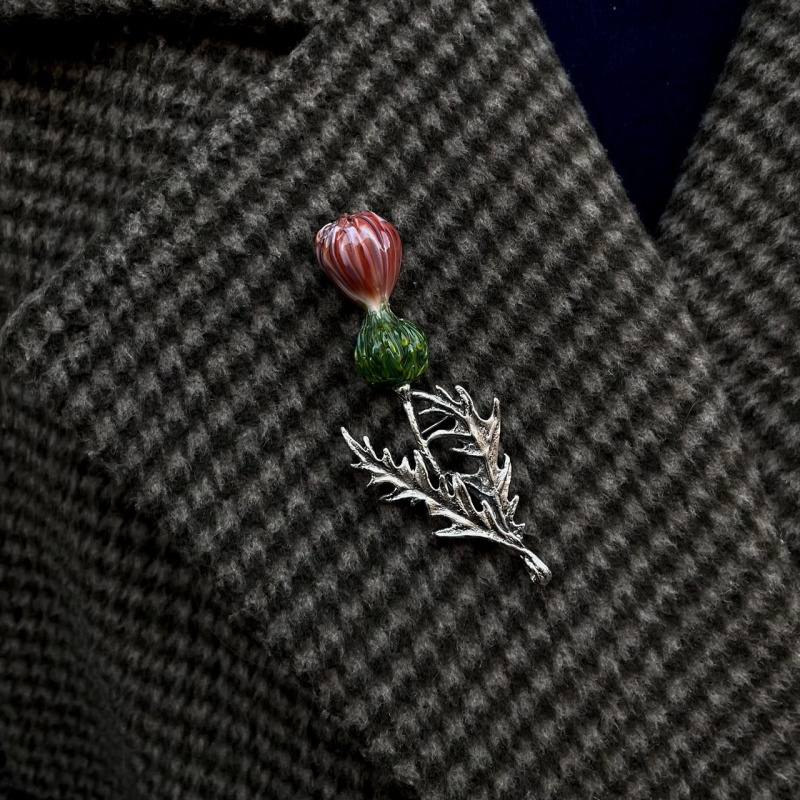 Брошь Чертополох 1 бутон