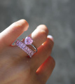 Кольцо I say yes сердце розовое