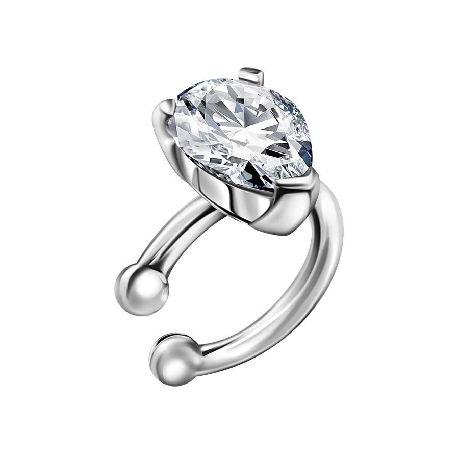 Серебряный кафф Роса на середину уха