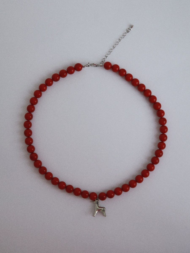 Чокер Конь-огонь с красным жемчугом