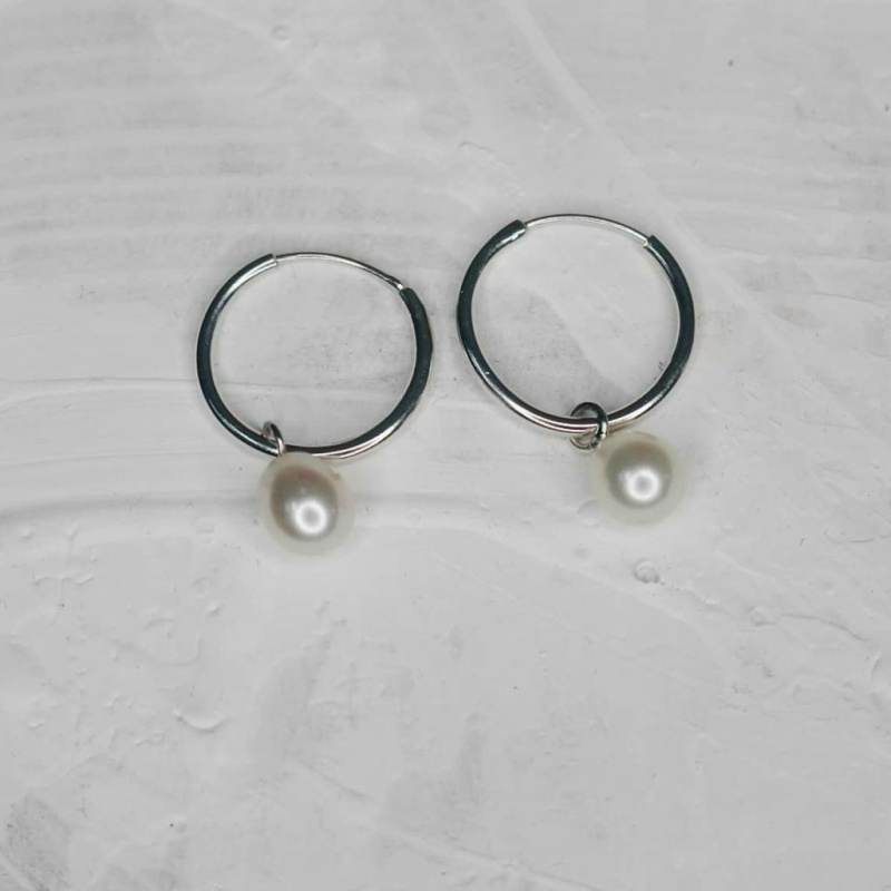 Серьги Конго с жемчугом малые