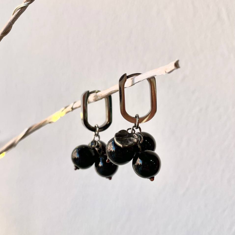Серьги Чёрная смородина