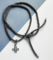 Колье-шнур с подвеской Shine cross grey