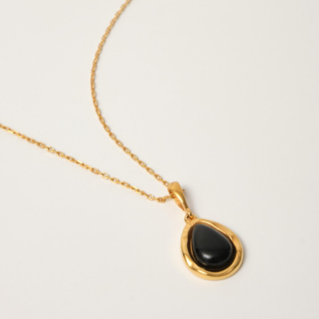 Подвеска с цепочкой Patti с агатом в покрытии золотом