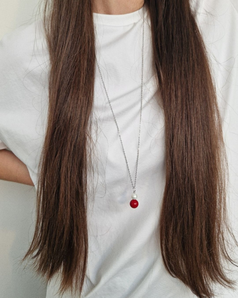 Цепочка с подвеской Неваляшка с жемчугом 