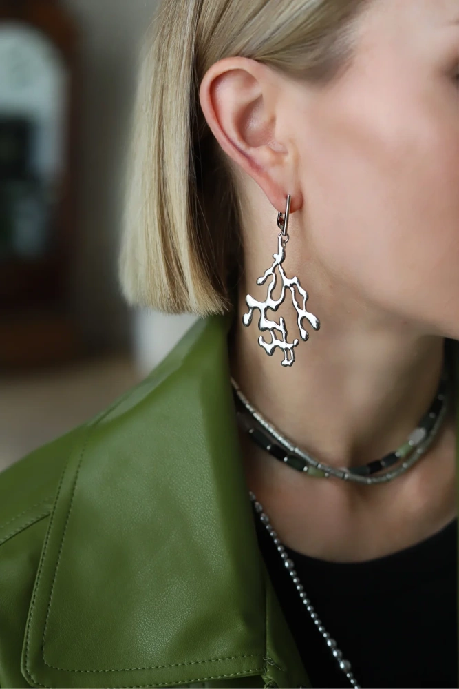 Серьги Flow silver