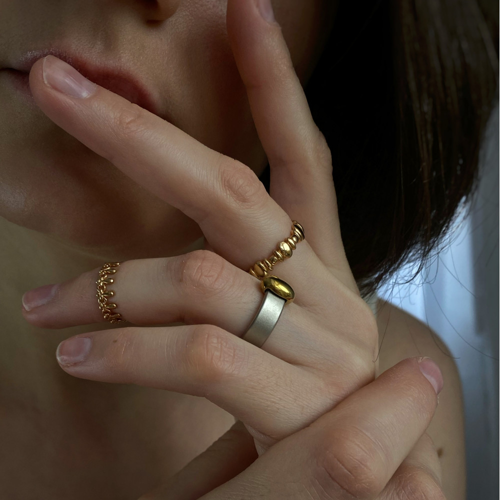 Кольцо Petra mini в покрытии золотом