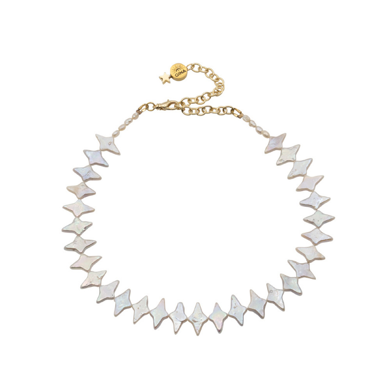 Колье Pearly star в покрытии золотом