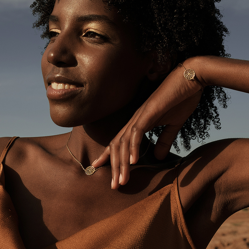 Браслет Tibeka в покрытии золотом