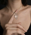 Серебряная подвеска Сердце крупное с горным хрусталем