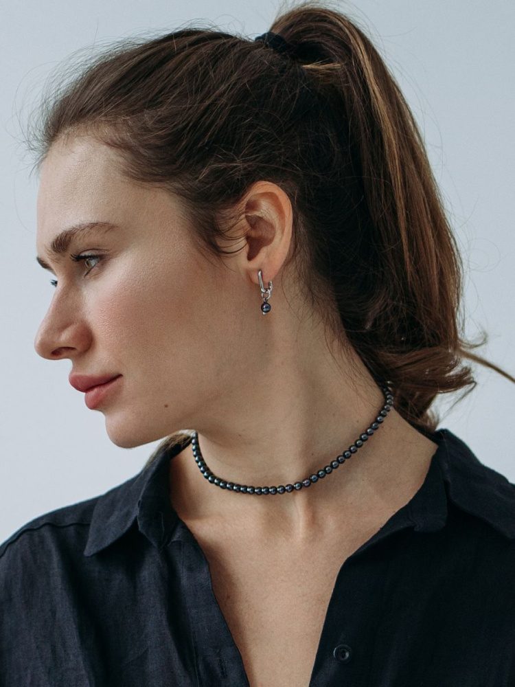 Серьги И в пир, и в мир, и в путешествие с чёрным жемчугом 