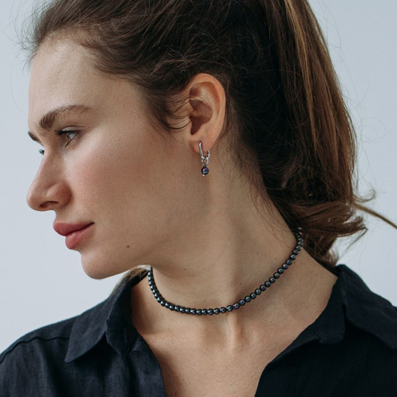 Серьги И в пир, и в мир, и в путешествие с чёрным жемчугом 