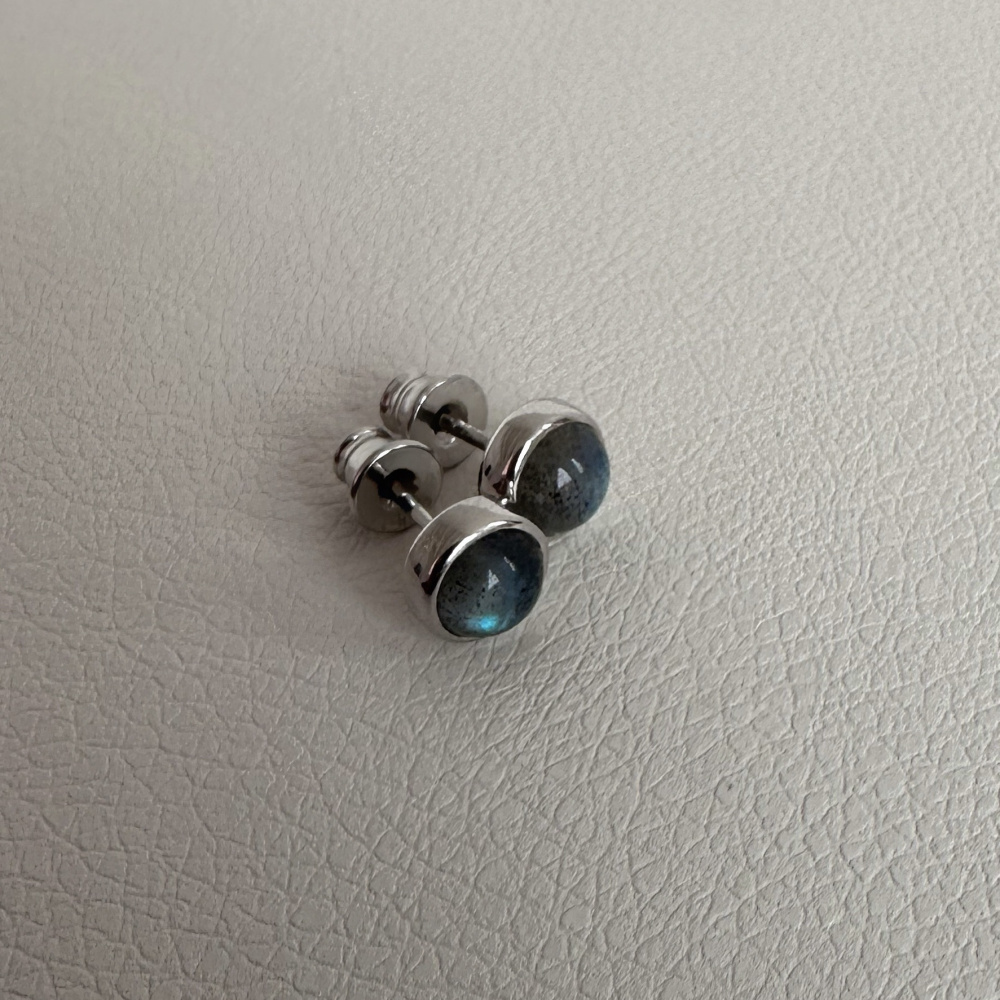 Серебряные серьги Комо с лабрадоритом