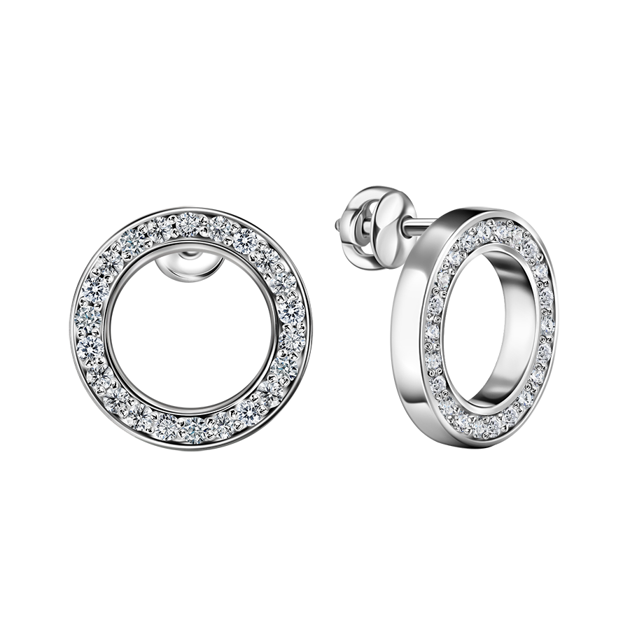 Серебряные пусеты Круг