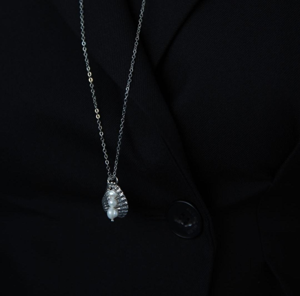 Цепочка Жигулевское море с ракушкой и жемчугом