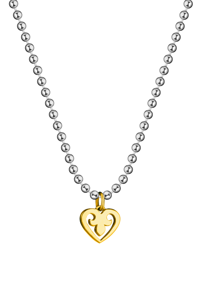 Серебряная подвеска Сердечко биколор