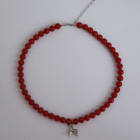 Чокер Конь-огонь с красным жемчугом