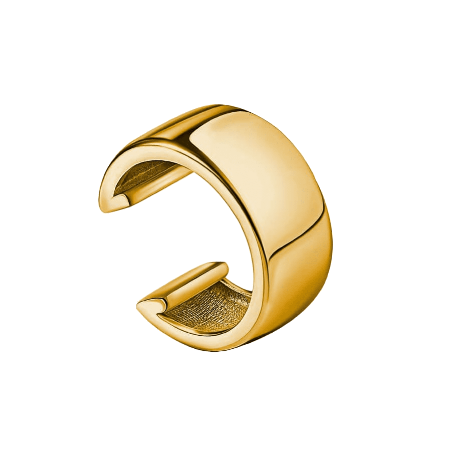 Кафф широкий на середину уха в покрытии золотом