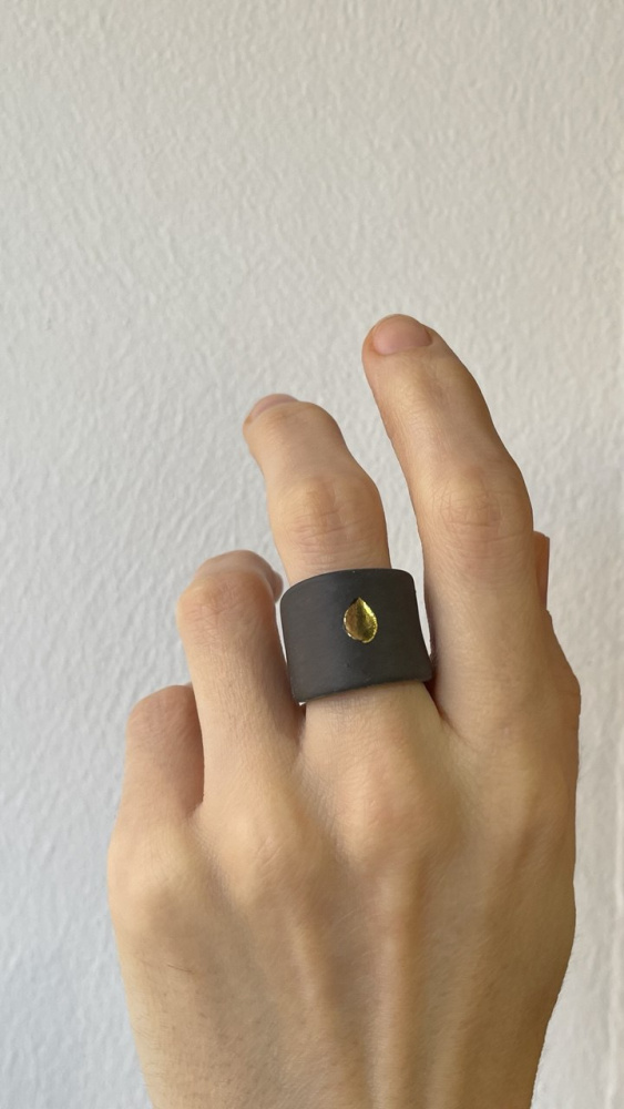 Кольцо Чёрная капля