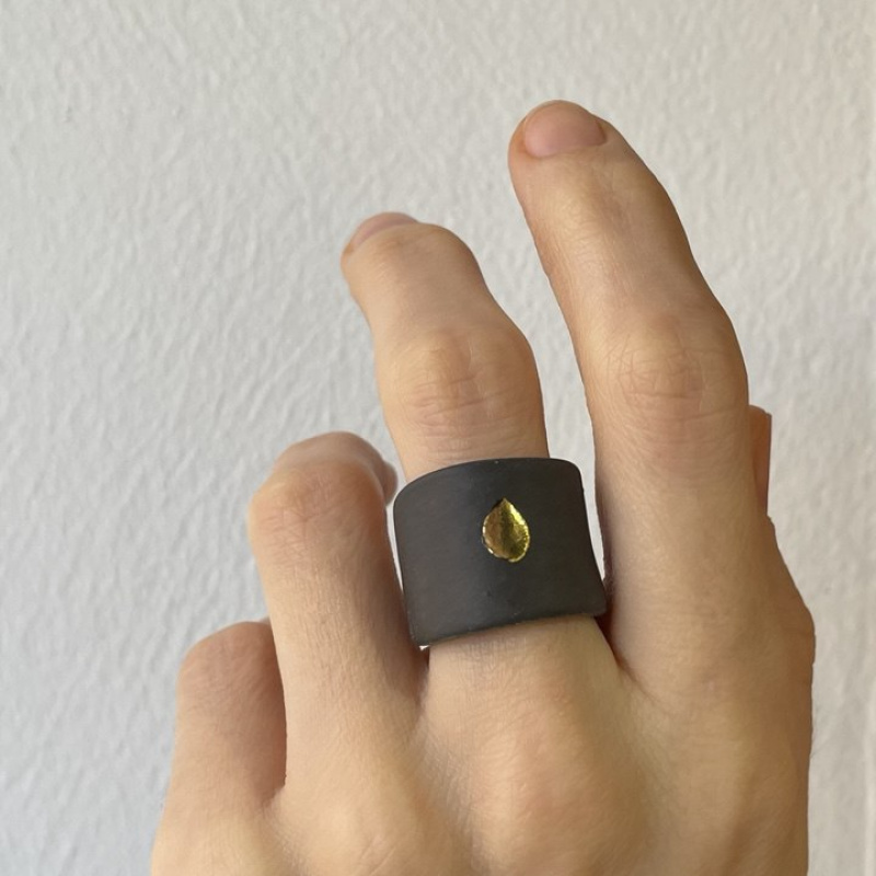 Кольцо Чёрная капля