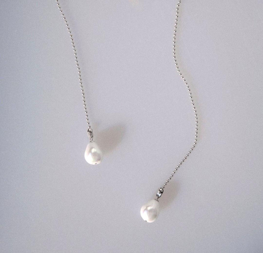 Цепочка-галстук Нить Ариадны с жемчужинами