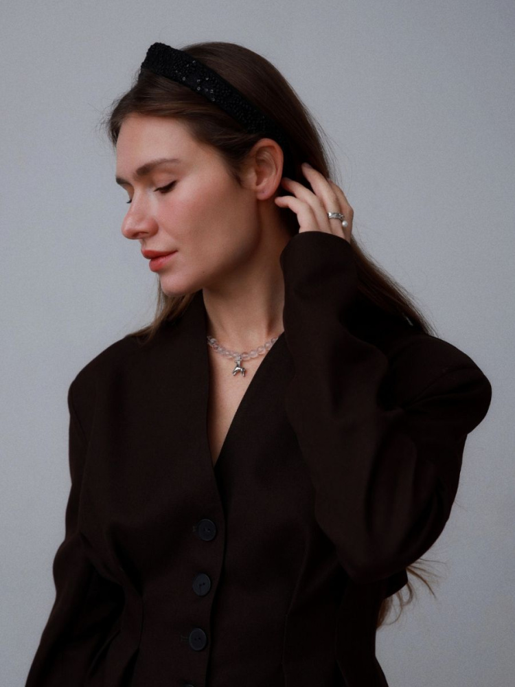 Чокер Хрустальный конь с горным хрусталём