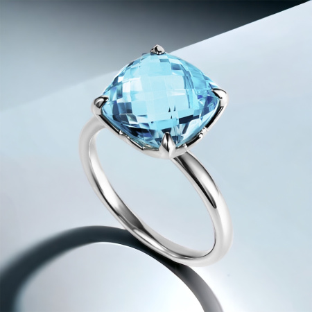 Кольцо Амстердам с голубым топазом