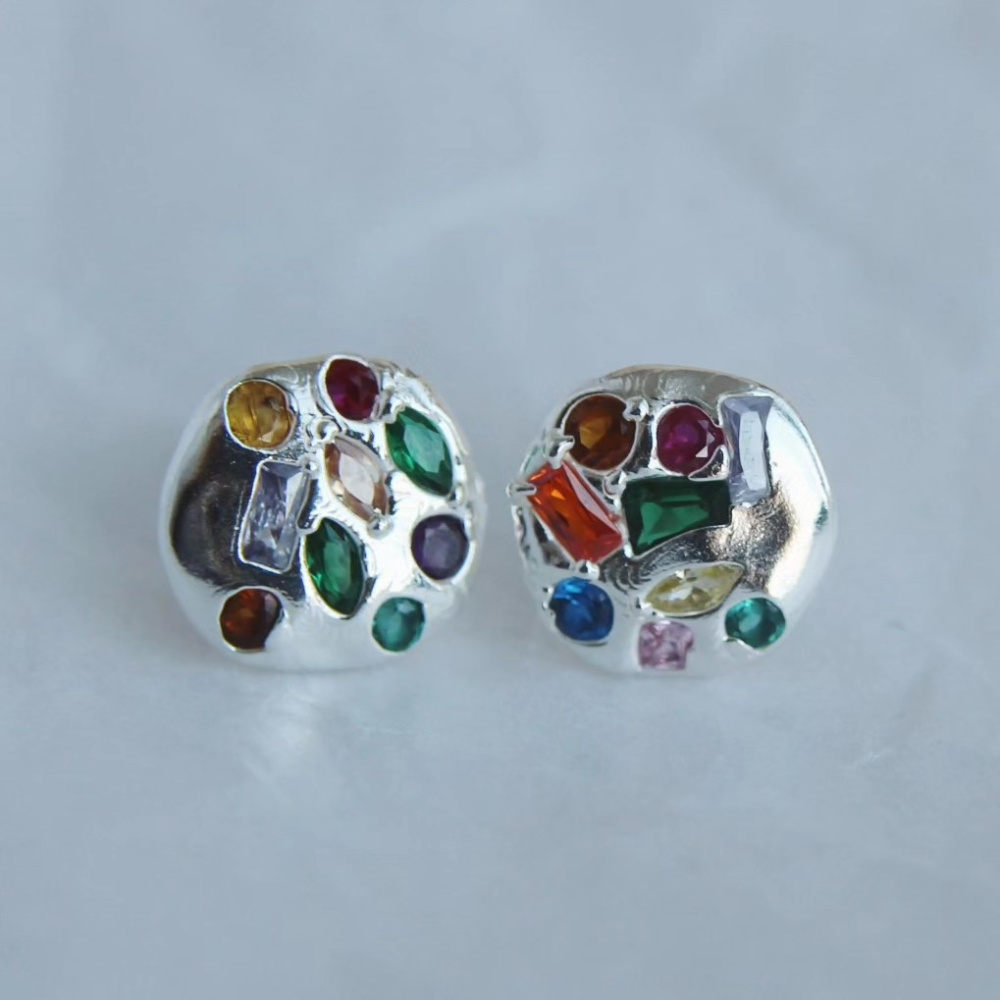 Серебряные пусеты Марципан 