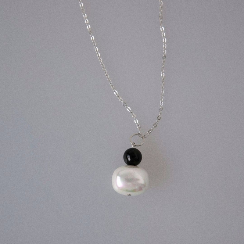 Цепочка Тифлис с агатом и жемчугом