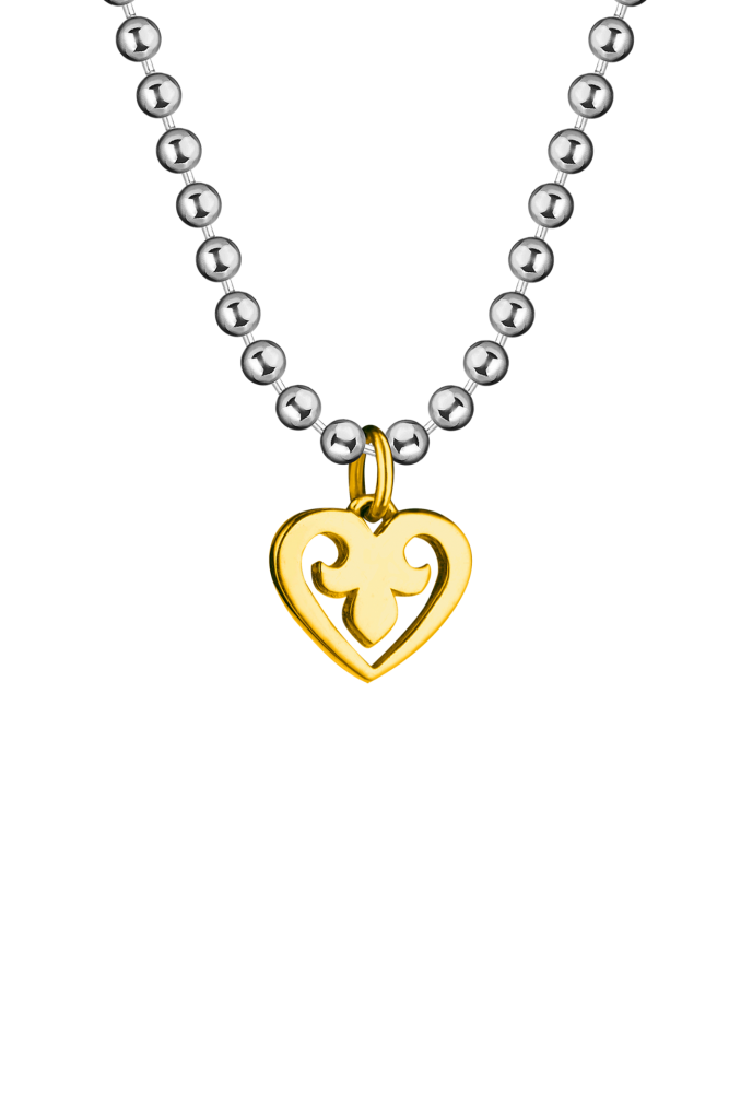 Серебряная подвеска Сердечко биколор